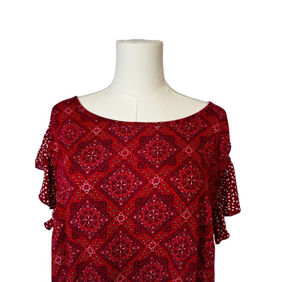 NWT Cider Plus 2XL Round Neckline Pasley Patched Eyelet Maxi Dress Curve Styling - Picture 4 of 12